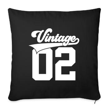 24TH BIRTHDAY VINTAGE 2002 - Sofa pillowcase 17,3'' x 17,3'' (45 x 45 cm) - black - Front
