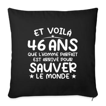 46 years old Gift 46 years Original Gift Men 46 years old - Sofa pillowcase 17,3'' x 17,3'' (45 x 45 cm) - black - Front