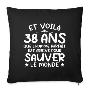 38 years old Gift 38 years old Original Gift Men 38 years old - Sofa pillowcase 17,3'' x 17,3'' (45 x 45 cm) - black - Front