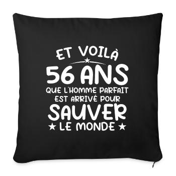 56 ans Cadeau 56 ans Original Cadeau Homme 56 ans - Housse de coussin décorative 45 x 45 cm - noir - Devant
