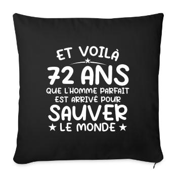 72 years old Gift 72 years Original Gift Men 72 years old - Sofa pillowcase 17,3'' x 17,3'' (45 x 45 cm) - black - Front