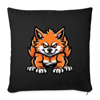 Pomeranian Dog Muscles Bodybuilding - Sofa pillowcase 17,3'' x 17,3'' (45 x 45 cm) - black - Front