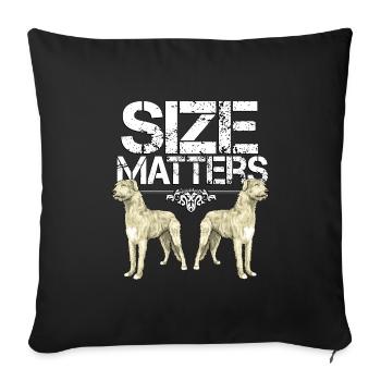 Taille du lévrier irlandais - Housse de coussin décorative 45 x 45 cm - noir - Devant