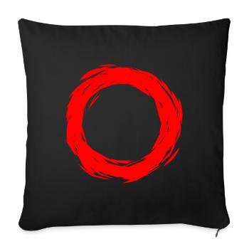Circle design red circle shape new variant - Sofa pillowcase 17,3'' x 17,3'' (45 x 45 cm) - black - Front