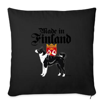 Bear Dog Finland 04 - Sofa pillowcase 17,3'' x 17,3'' (45 x 45 cm) - black - Front