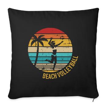 Beach-volley - Housse de coussin décorative 45 x 45 cm - noir - Devant