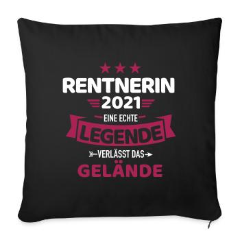 Rentnerin 2021 - Sofakissenbezug 45 x 45 cm - Schwarz - Vorne