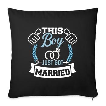 mariage - Housse de coussin décorative 45 x 45 cm - noir - Devant