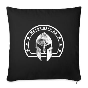 never give up Spartan. Spartan helmet and text - Sofa pillowcase 17,3'' x 17,3'' (45 x 45 cm) - black - Front