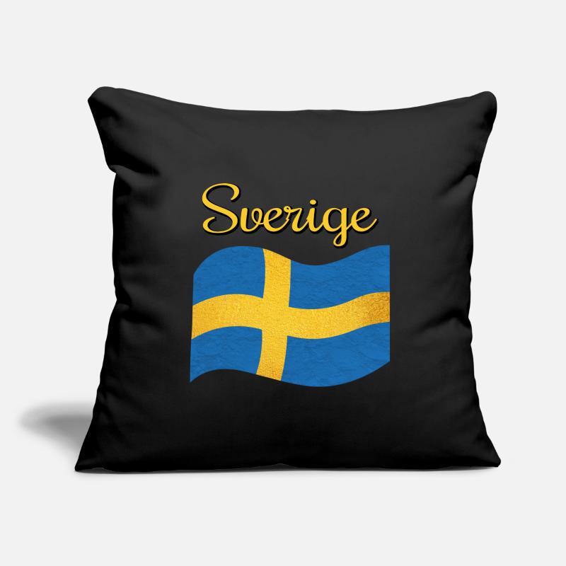 Le drapeau de la Suède Sverige Housse de coussin décorative 45 x 45 cm