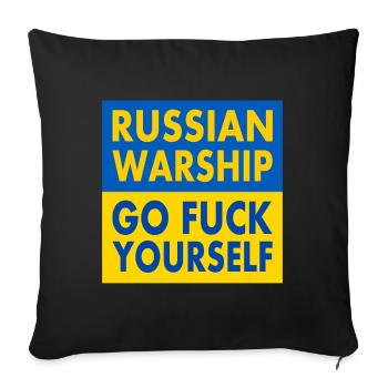 russian warship go f yourself - Sofakissenbezug 45 x 45 cm - Schwarz - Vorne