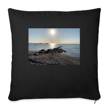 Baltic Sea with sun - Sofa pillowcase 17,3'' x 17,3'' (45 x 45 cm) - black - Front