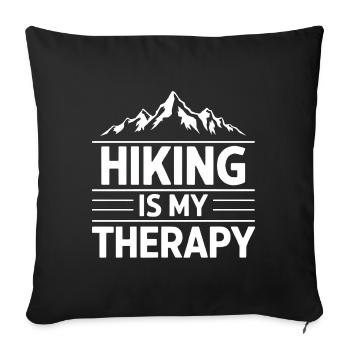 Hiking Is My Therapy - Sofakissenbezug 45 x 45 cm - Schwarz - Vorne