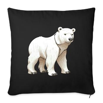 Ours polaire Animal Ours polaire - Housse de coussin décorative 45 x 45 cm - noir - Devant