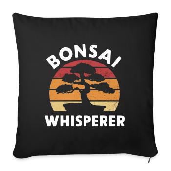 Bonsai Whisperer Vintage Sunset - Sofa pillowcase 17,3'' x 17,3'' (45 x 45 cm) - black - Front