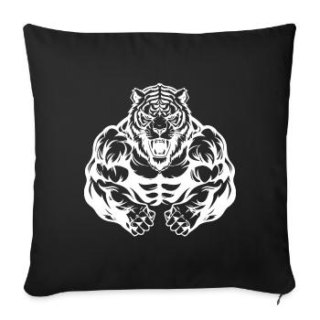 Tiger Workout Gym - Sofa pillowcase 17,3'' x 17,3'' (45 x 45 cm) - black - Front