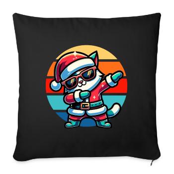 Dabbing Cat Vintage Sunset - Housse de coussin décorative 45 x 45 cm - noir - Devant