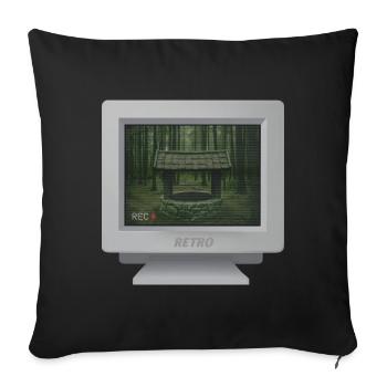CRT-Design - Der geheimnisvolle Brunnen... - Sofakissenbezug 45 x 45 cm - Schwarz - Vorne