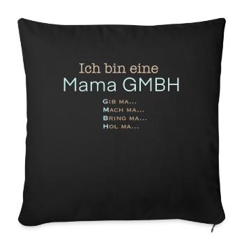 Mama GmbH – Mutti in Führung - Sofakissenbezug 45 x 45 cm - Schwarz - Vorne
