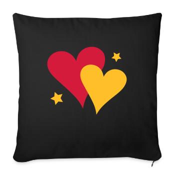 Pair of Hearts - Sofa pillowcase 17,3'' x 17,3'' (45 x 45 cm) - black - Front