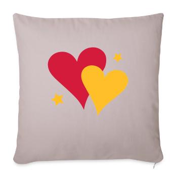 Pair of Hearts - Sofa pillowcase 17,3'' x 17,3'' (45 x 45 cm) - light taupe - Front