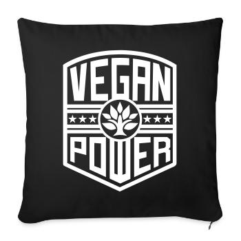 Vegan Power (crest) - Sofa pillowcase 17,3'' x 17,3'' (45 x 45 cm) - black - Front