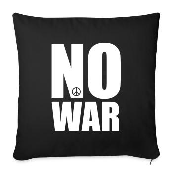 Kein Krieg Frieden No War - Sofakissenbezug 45 x 45 cm - Schwarz - Vorne