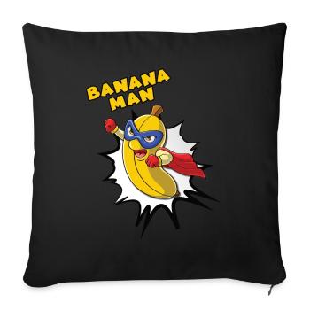 Banana Man - Super-héros - Housse de coussin décorative 45 x 45 cm - noir - Devant