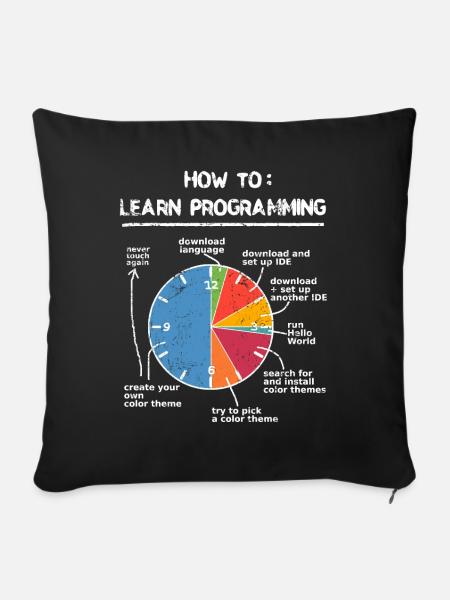 Programmieren lernen Programmierer Computer Nerd - Sofakissenbezug 45 x 45 cm - Schwarz