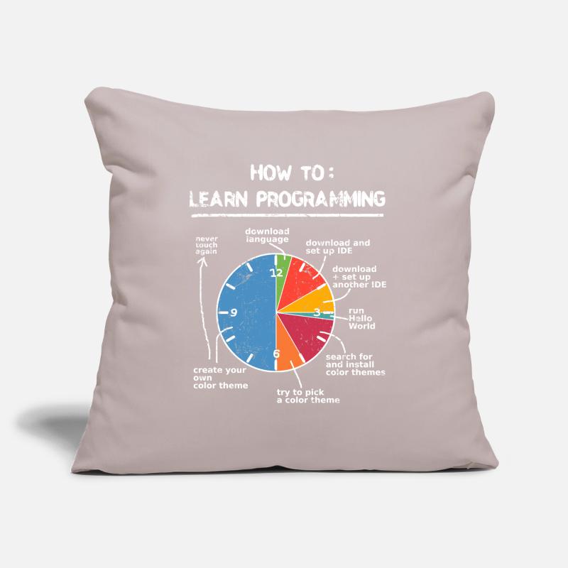 Learn to program programmers computer nerd Sofa pillowcase 17,3'' x 17,3'' (45 x 45 cm)