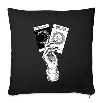 Soleil Lune Protection de l’environnement Défenseur de la nature Changement climatique - Housse de coussin décorative 45 x 45 cm - noir - Devant