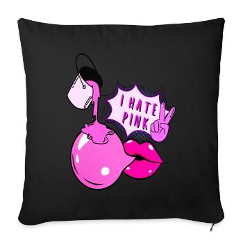 Pop art in pink colours - Sofa pillowcase 17,3'' x 17,3'' (45 x 45 cm) - black - Front