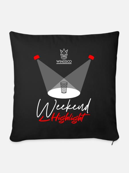 Weinschorle Weekend Highlight - Sofakissenbezug 45 x 45 cm - Schwarz