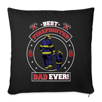 Firefighter - Father and Son Fire Brigade 112 - Sofa pillowcase 17,3'' x 17,3'' (45 x 45 cm) - black - Front