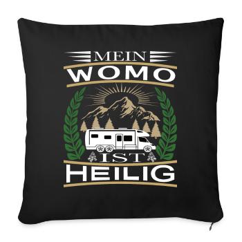 MEIN WOMO IST HEILIG - camping - Sofakissenbezug 45 x 45 cm - Schwarz - Vorne