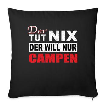 Dauercamper - Sofakissenbezug 45 x 45 cm - Schwarz - Vorne