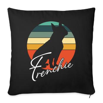 Frenchie Silhouette de bouledogue français - Housse de coussin décorative 45 x 45 cm - noir - Devant