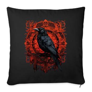 Mythology Norse Raven - Sofa pillowcase 17,3'' x 17,3'' (45 x 45 cm) - black - Front