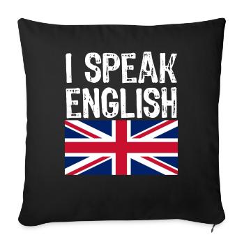 Je parle anglais drôle cadeau pour les États-Unis - Housse de coussin décorative 45 x 45 cm - noir - Devant
