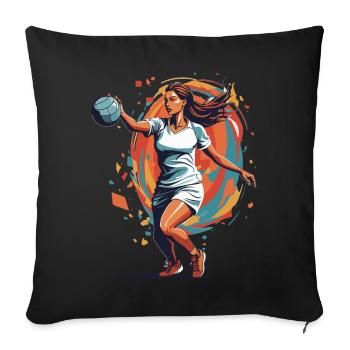 Handball Woman Streetwear Iconic Style - Sofa pillowcase 17,3'' x 17,3'' (45 x 45 cm) - black - Front
