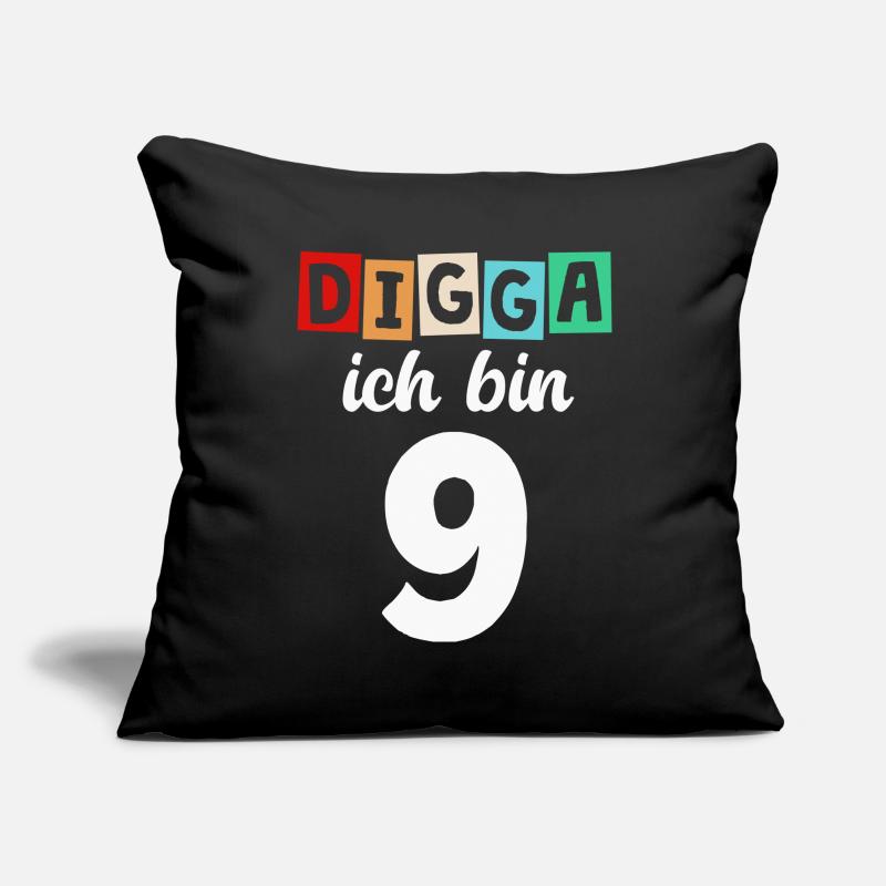 Digga Ich Bin 9 Jahre 9. Geburtstag Sofakissenbezug 45 x 45 cm