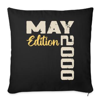 May 2000 Birthday May 2000 Gift May 2000 May - Sofa pillowcase 17,3'' x 17,3'' (45 x 45 cm) - black - Front