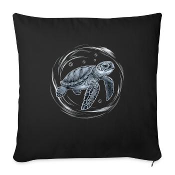 Baby Sea Turtle Swim Water Bubbles Turtles Gifts - Sofa pillowcase 17,3'' x 17,3'' (45 x 45 cm) - black - Front