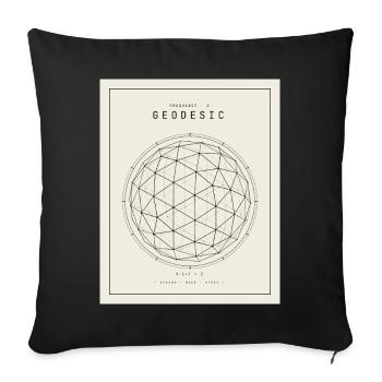 Geodesische Sphäre Geometrie Muster - Sofakissenbezug 45 x 45 cm - Schwarz - Vorne