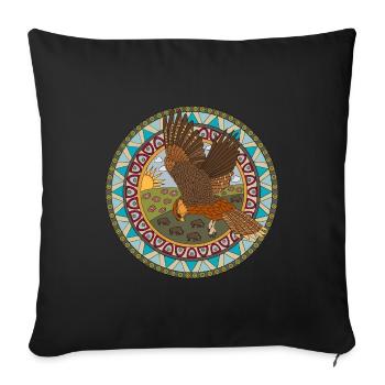 Indian Zodiac Hawk - Sofa pillowcase 17,3'' x 17,3'' (45 x 45 cm) - black - Front