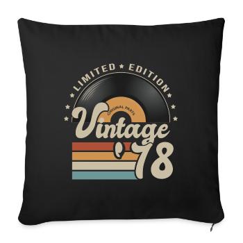 vintage Vinyl 1978 cadeau anniversaire 43 ans - Housse de coussin décorative 45 x 45 cm - noir - Devant