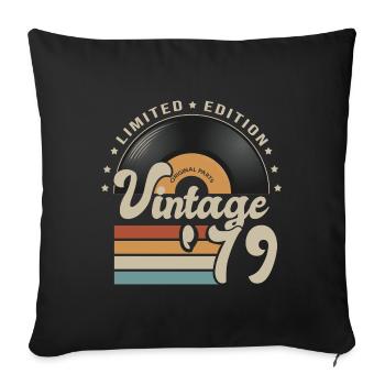 Vintage Vinyl 1979 birthday gift 42 years - Sofa pillowcase 17,3'' x 17,3'' (45 x 45 cm) - black - Front
