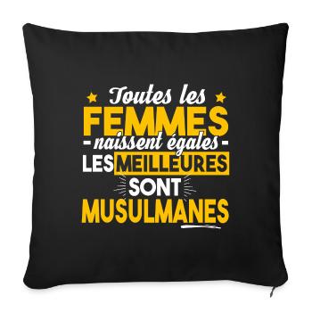 Musulmane Musulman Religion Islam Foi Allah Humour - Housse de coussin décorative 45 x 45 cm - noir - Devant