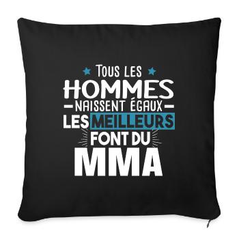 MMA Boxe Sport Cadeau Humour Ju-Jitsu Krav Maga - Housse de coussin décorative 45 x 45 cm - noir - Devant