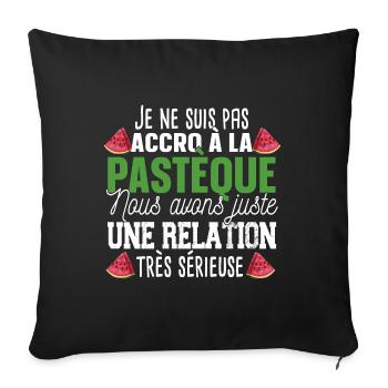 Pastèque Fruit Relation Cadeau Humour Rouge Vert - Housse de coussin décorative 45 x 45 cm - noir - Devant